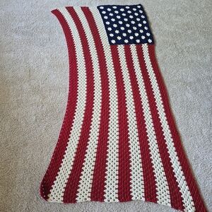 American Flag Crochet Blanket